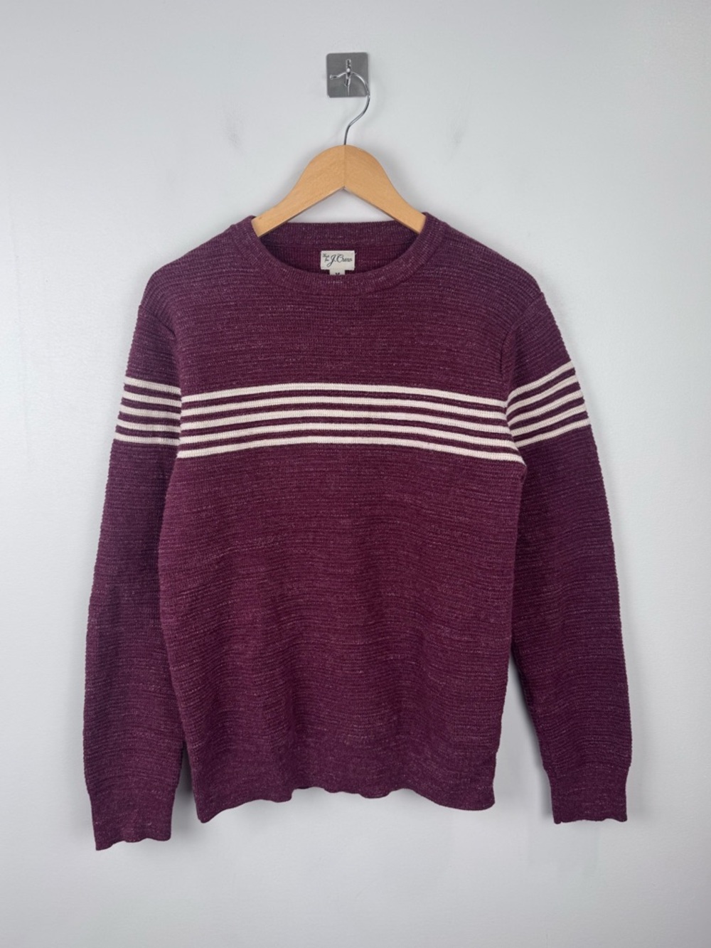 J.Crew Men Rugged Cotton Waffle Knit Crewneck Sweater Size Medium